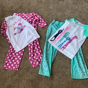 Girls pajamas two pairs top and pants Size 6